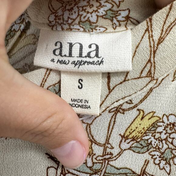 NWT A.N.A Sand Floral 3/4 Sleeve Creweneck Midi Shift Dress Womens Small - Picture 6 of 6